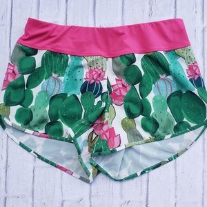 Shredly Shorts Cactus Small Running Shorts Pink Green White
